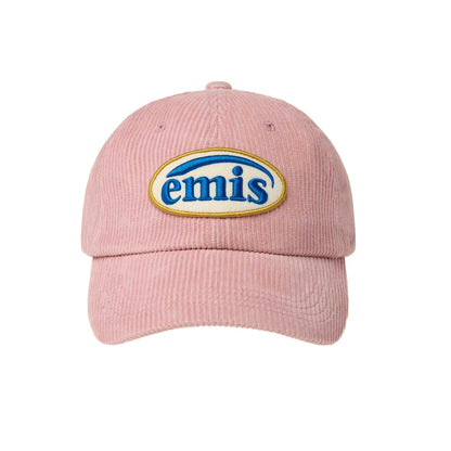 CORDUROY WAPPEN BALL CAP (RENEWAL)-PINK