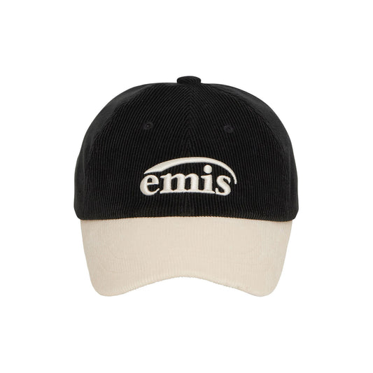 CORDUROY TWO-TONE BALL CAP-BLACK