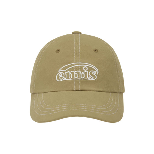 WHITE STITCH BALL CAP-KHAKI BEIGE