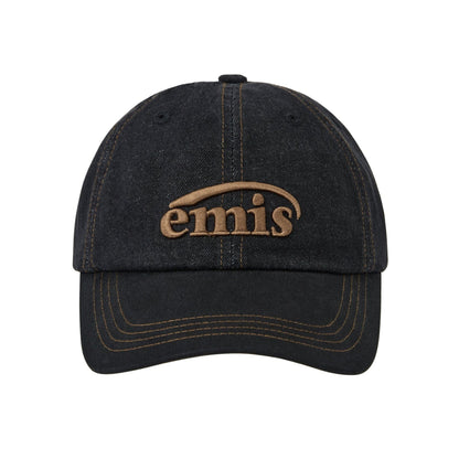 WASHED DENIM BALL CAP-GRAY/BLACK