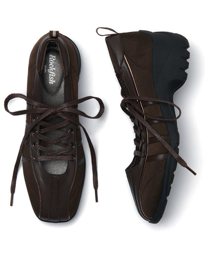 BLISS HEEL LACEUP SNEAKERS-CHOCO