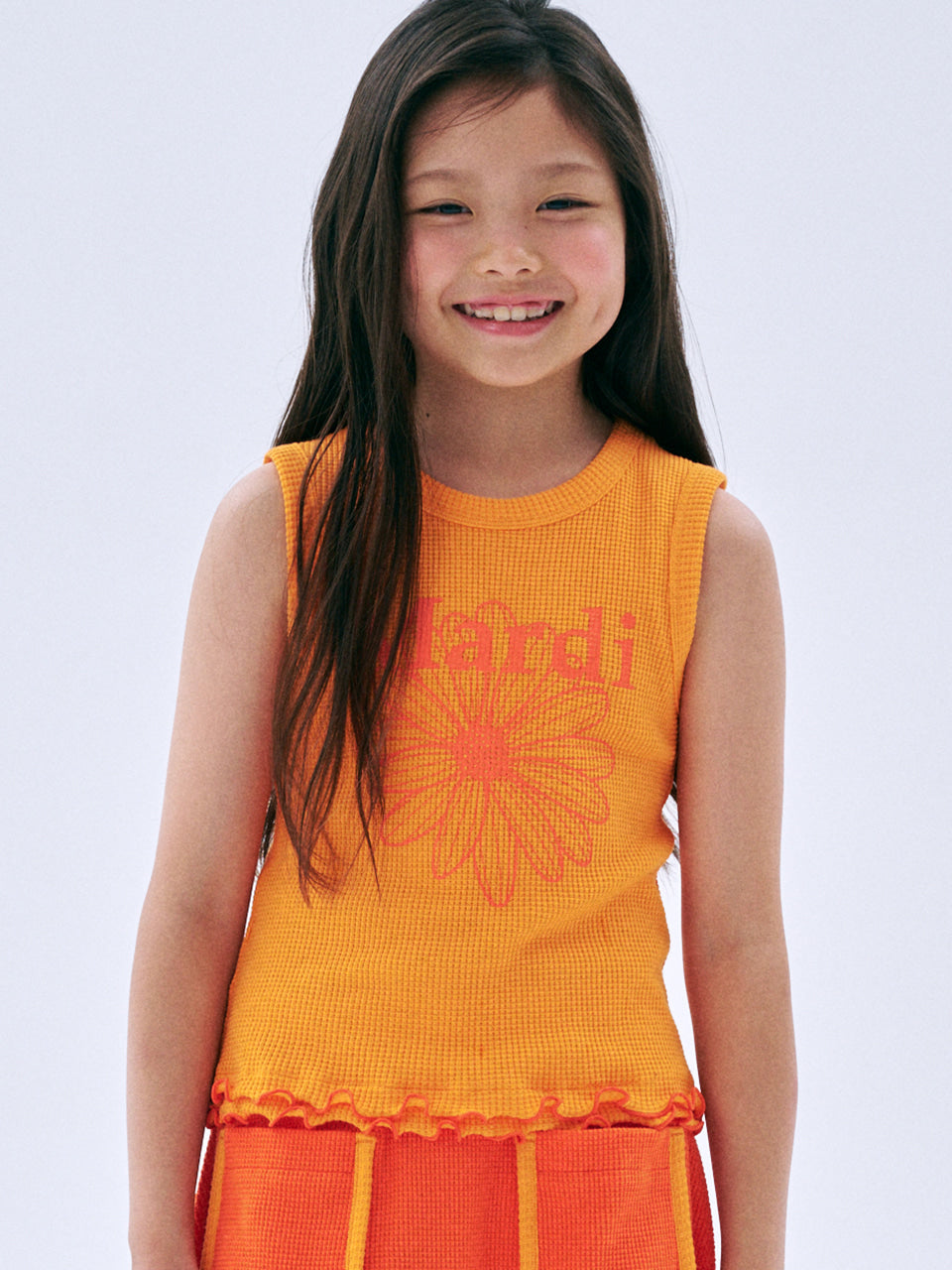 KIDS WAFFLE SLEEVELESS FLOWERMARDI FRILL