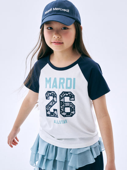 KIDS TSHIRT RAGLAN NO.26 LACE