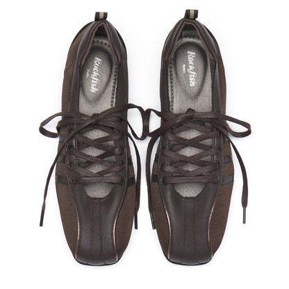 BLISS LACEUP SNEAKERS-CHOCO