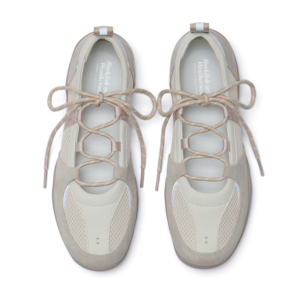 NICOLE WEAVING LACEUP SNEAKERS-SAND