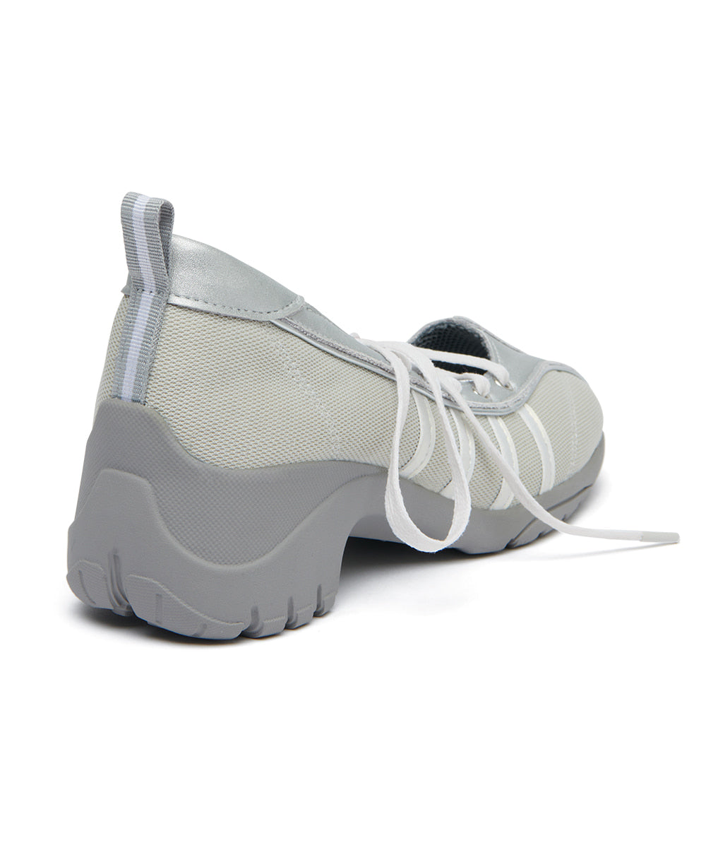 BLISS HEEL LACEUP SNEAKERS-SILVER