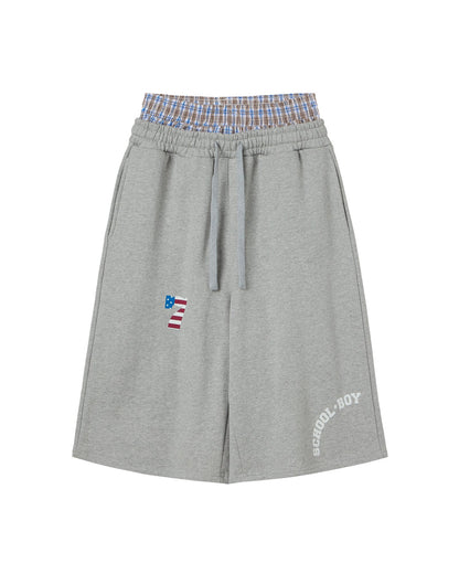 TRUNK LAYERED SWEATSHORTS
