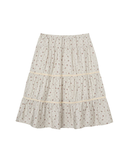 PATTERN TIERED SKIRT