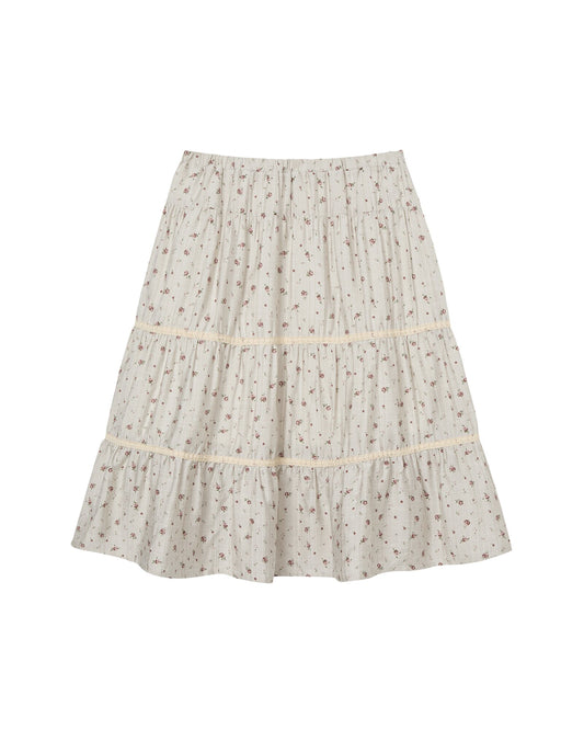 PATTERN TIERED SKIRT