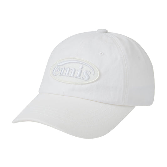 TONE ON TONE WAPPEN BALL CAP-WHITE