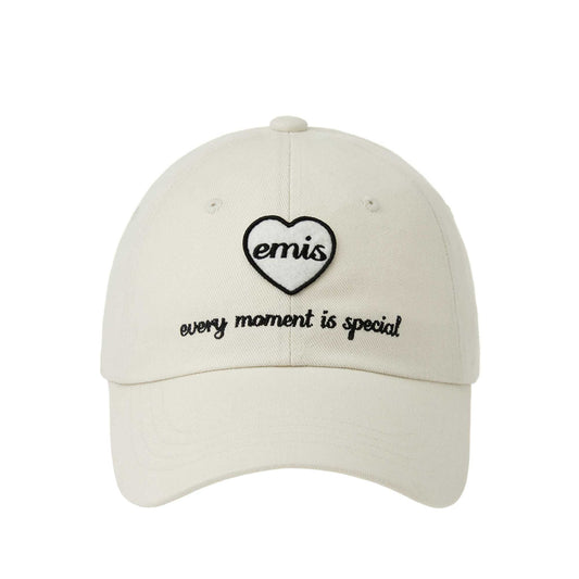 HEART WAPPEN BALL CAP-CREAM