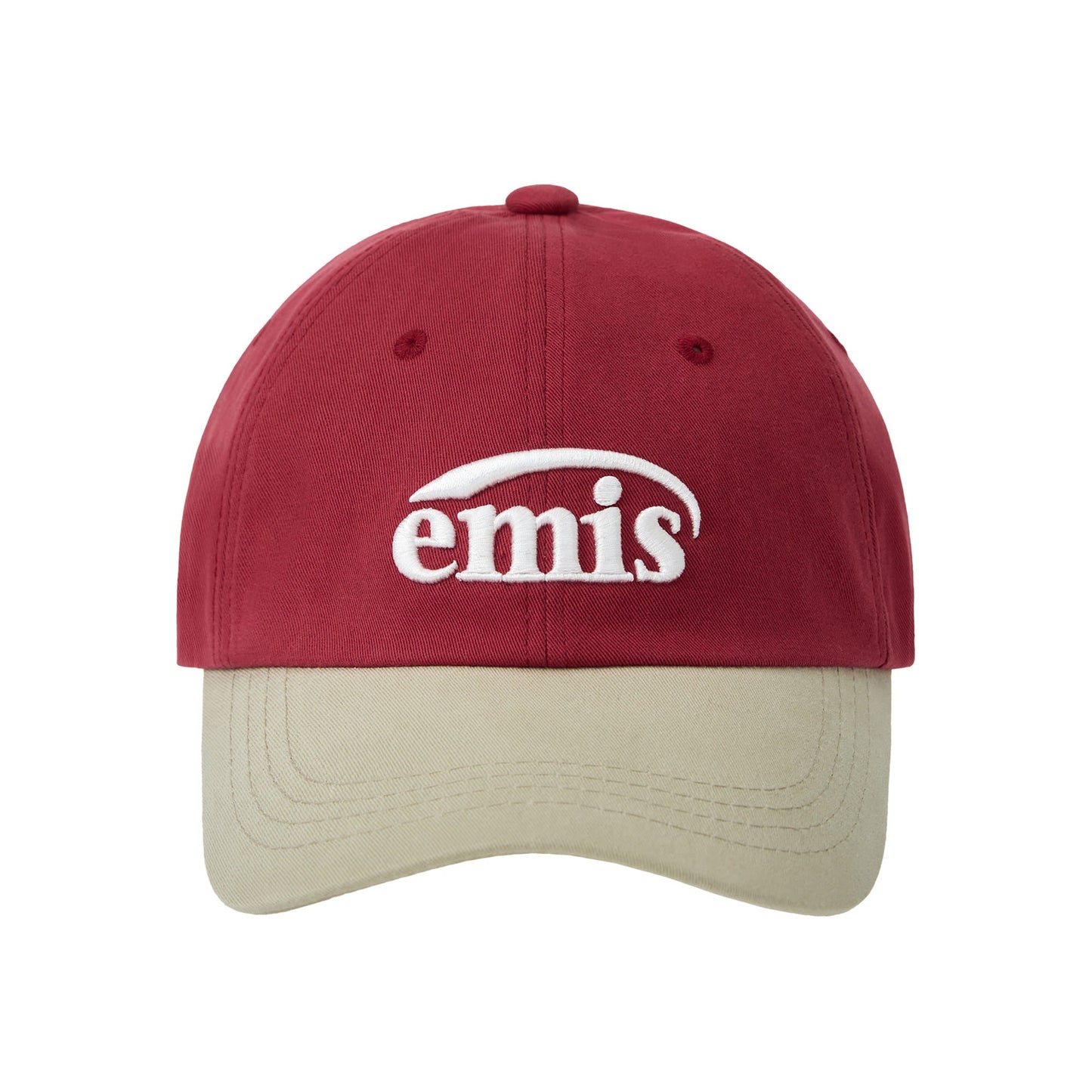 NEW LOGO MIX BALL CAP(RENEWAL)-BEIGE/RED