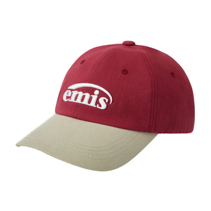 NEW LOGO MIX BALL CAP(RENEWAL)-BEIGE/RED