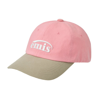 NEW LOGO MIX BALL CAP(RENEWAL)-BEIGE/PINK