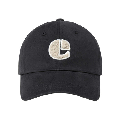 BOUCLE VINTAGE LOGO BALL CAP-BLACK