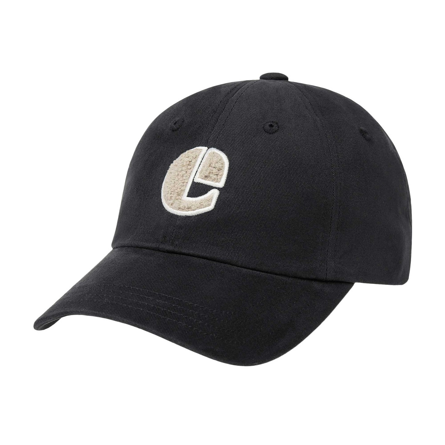 BOUCLE VINTAGE LOGO BALL CAP-BLACK
