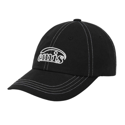 WHITE STITCH BALL CAP-BLACK