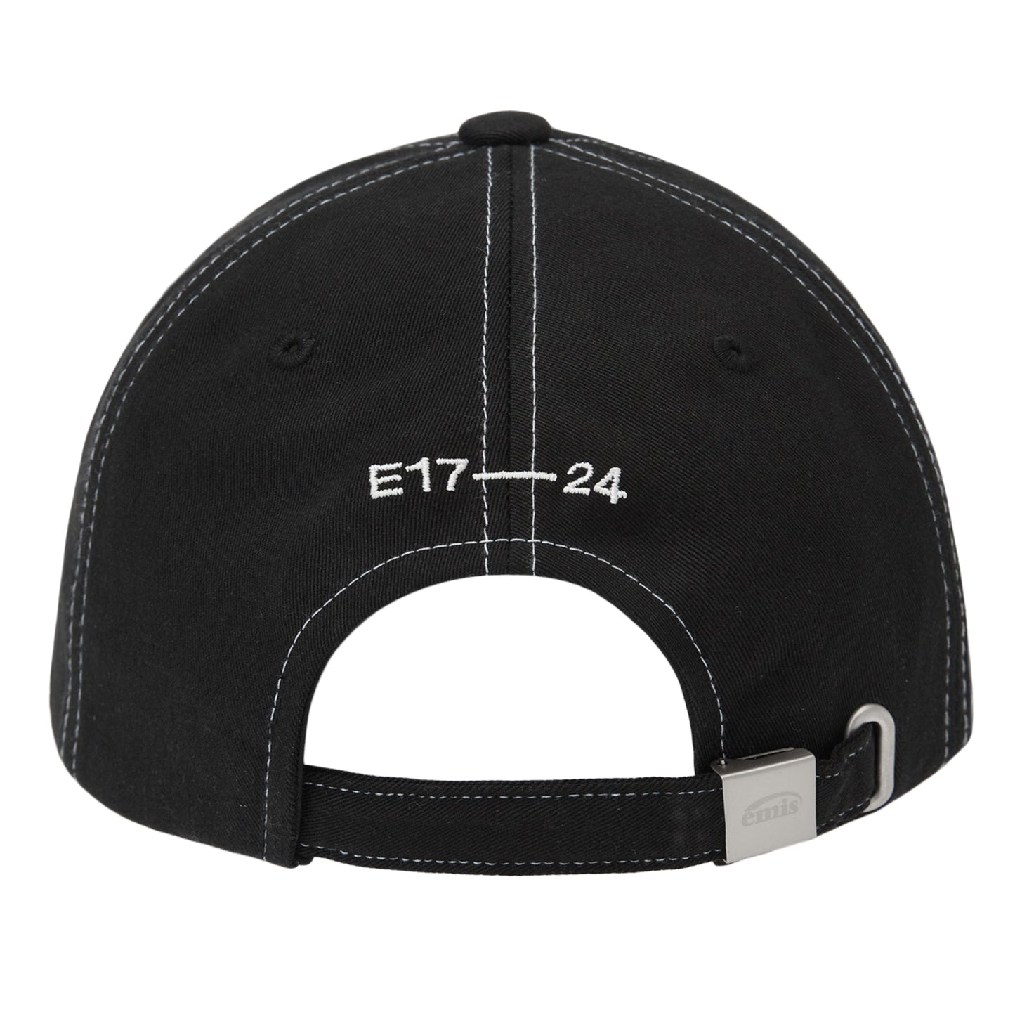 WHITE STITCH BALL CAP-BLACK