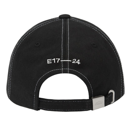 WHITE STITCH BALL CAP-BLACK