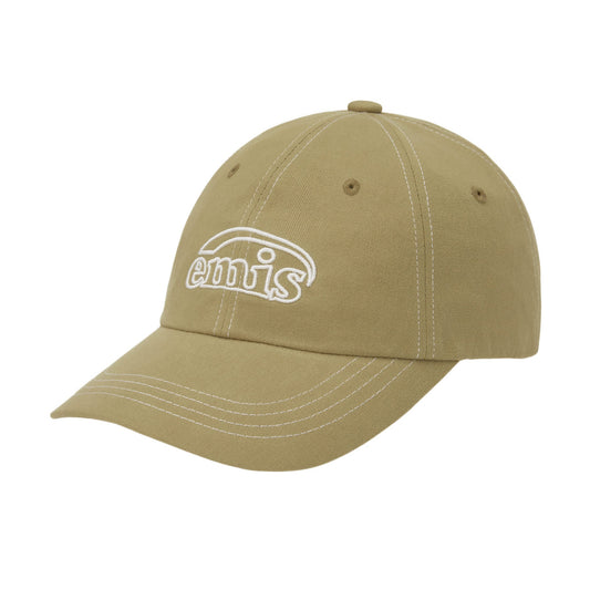 WHITE STITCH BALL CAP-KHAKI BEIGE