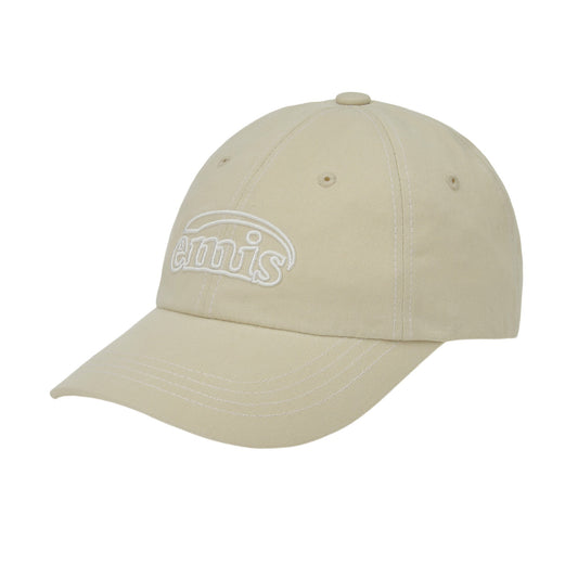 WHITE STITCH BALL CAP-LIGHT BEIGE