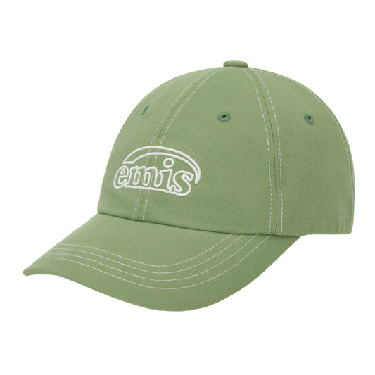 WHITE STITCH BALL CAP-OLIVE