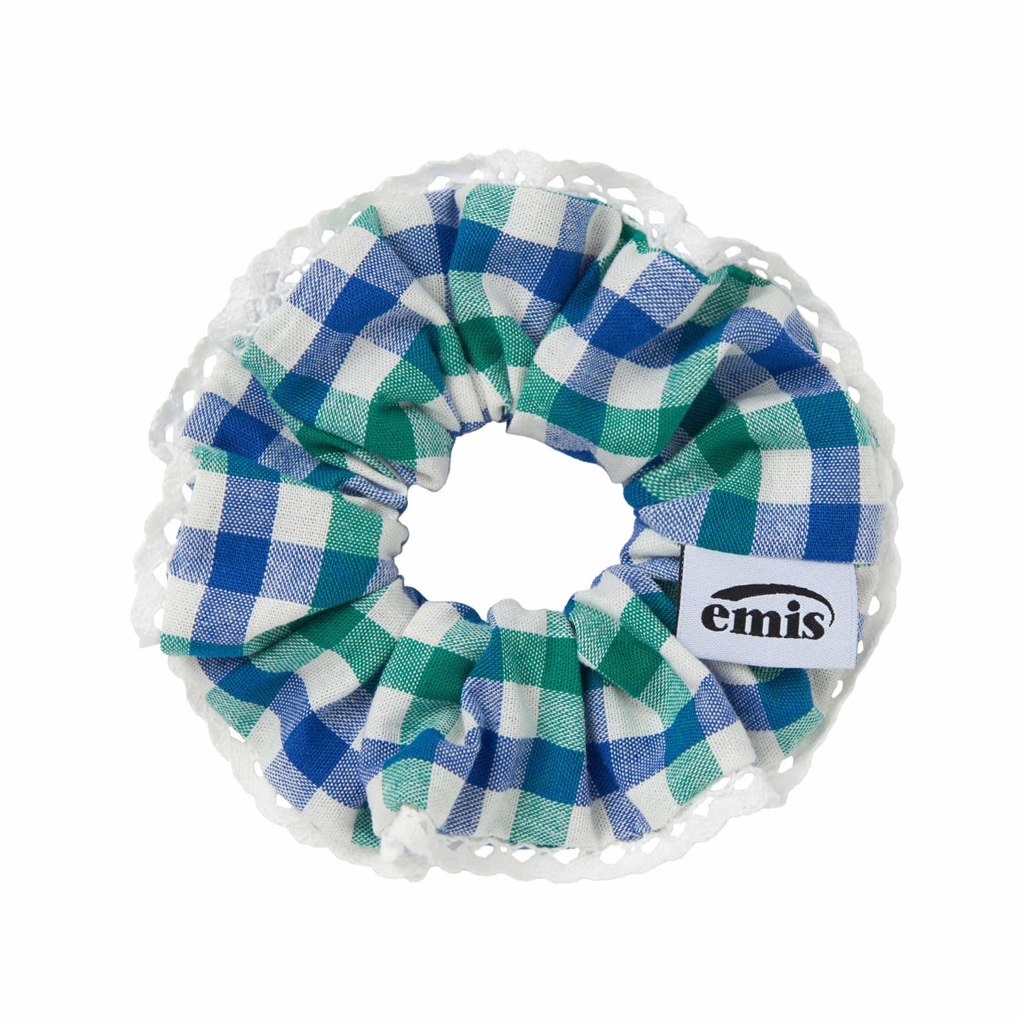 BLOCK CHECK SCRUNCHIE-GREEN_NAVY