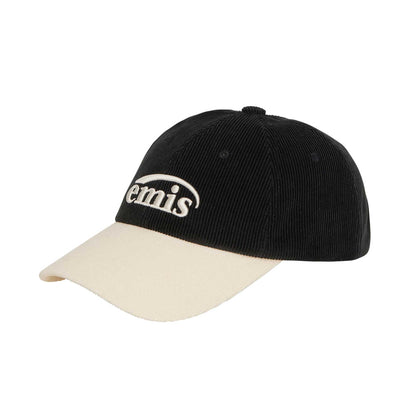 CORDUROY TWO-TONE BALL CAP-BLACK