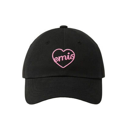 HEART BALL CAP-BLACK/PINK