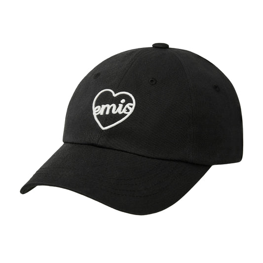 HEART BALL CAP-BLACK/WHITE