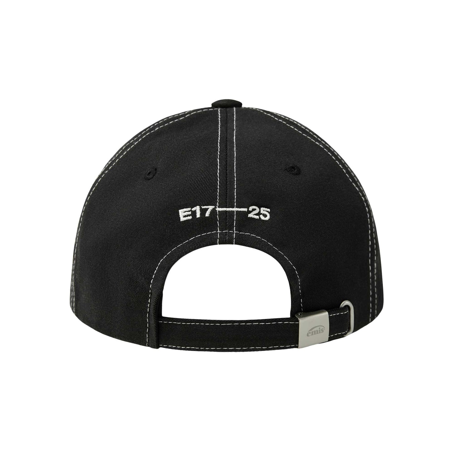 LETTERING LOGO WHITE STITCH BALL CAP-BLACK