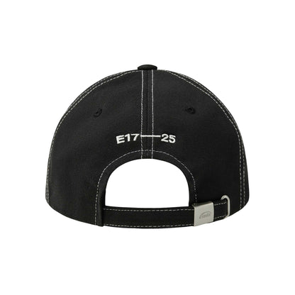 LETTERING LOGO WHITE STITCH BALL CAP-BLACK