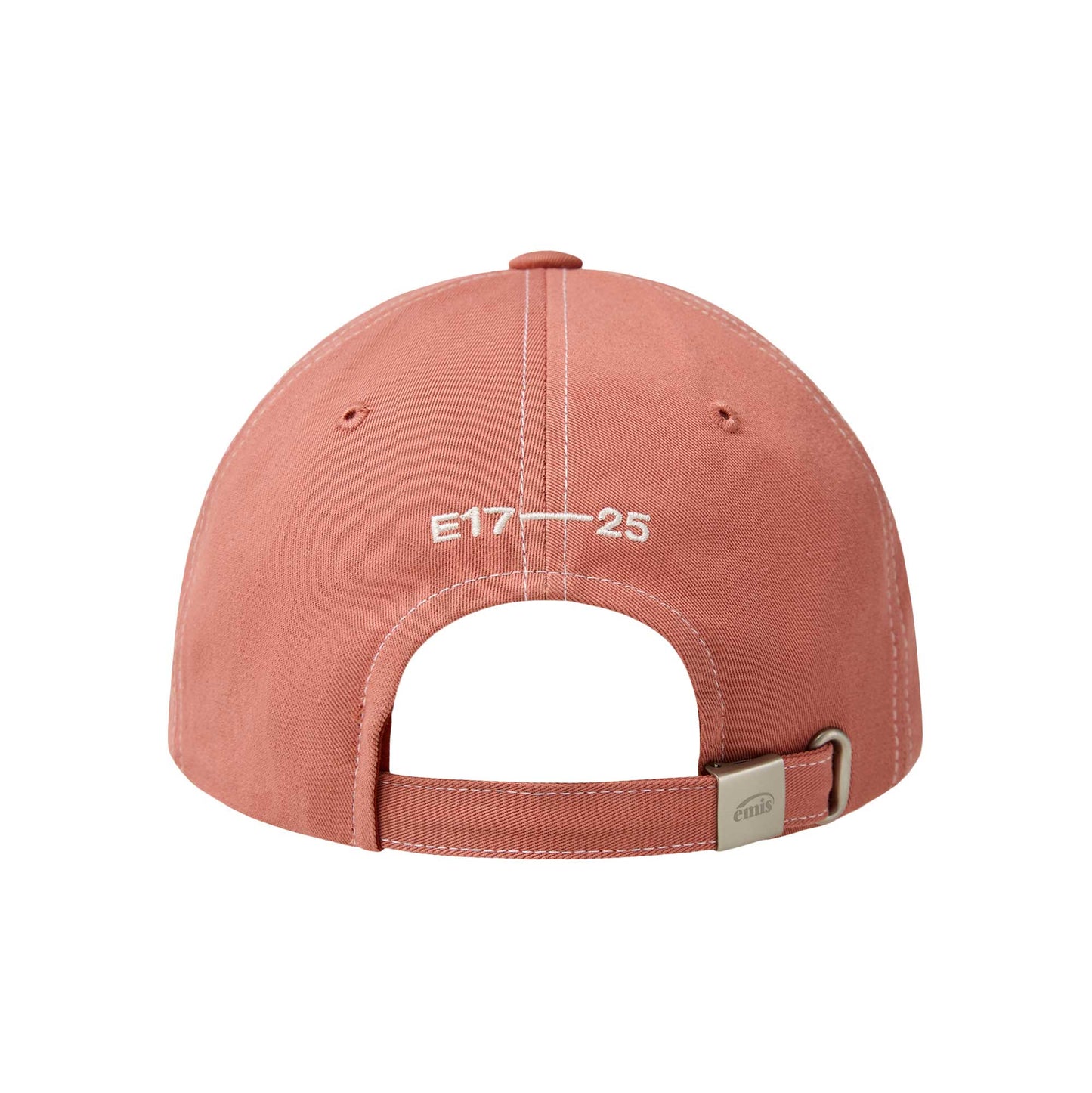 LETTERING LOGO WHITE STITCH BALL CAP-CORAL