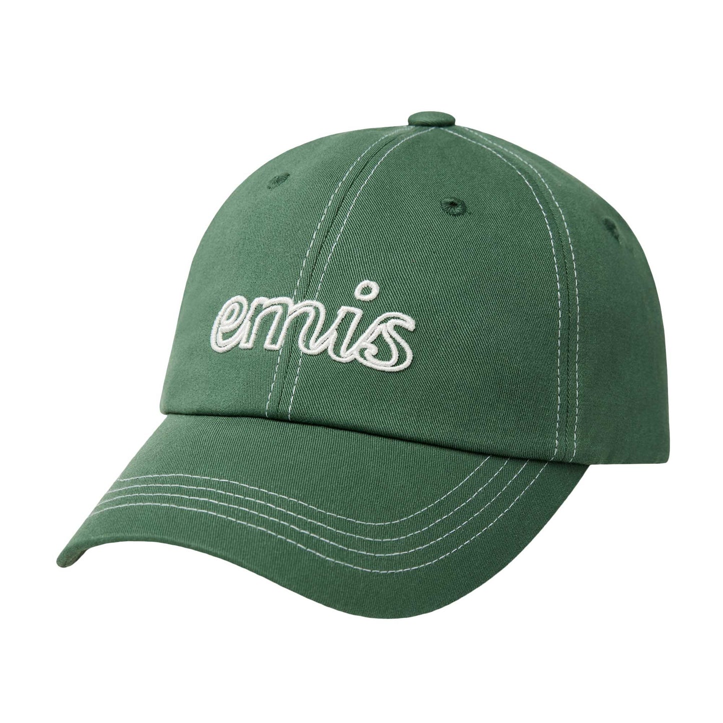 LETTERING LOGO WHITE STITCH BALL CAP-GREEN