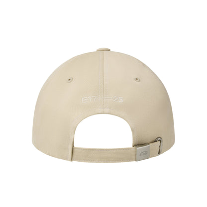 LETTERING LOGO WHITE STITCH BALL CAP-LIGHT BEIGE