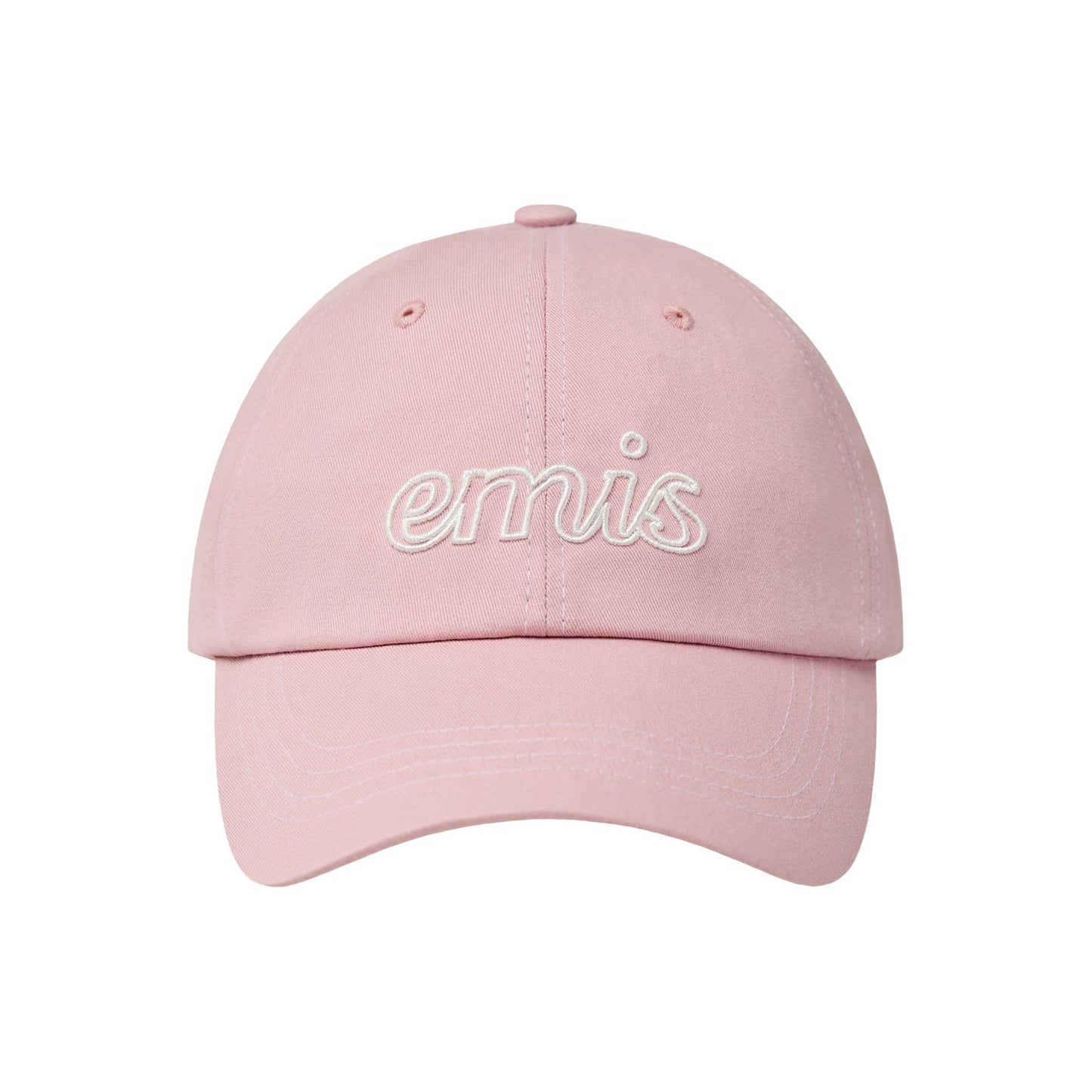 LETTERING LOGO WHITE STITCH BALL CAP-PINK
