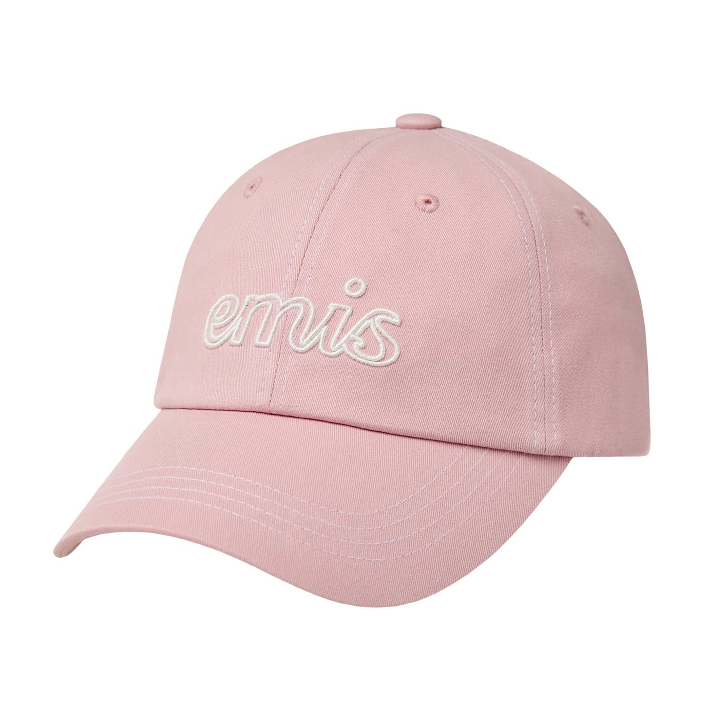 LETTERING LOGO WHITE STITCH BALL CAP-PINK