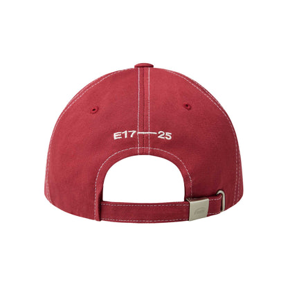 LETTERING LOGO WHITE STITCH BALL CAP-RED