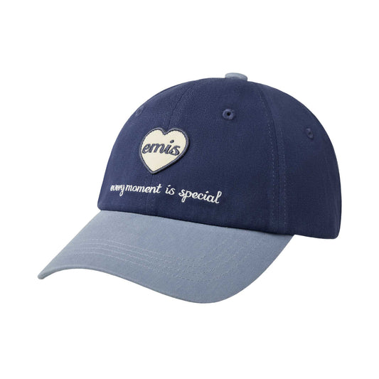 HEART WAPPEN TONE ON TONE BALL CAP-NAVY