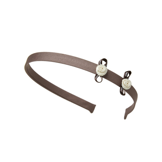 MINI CORSAGE HAIRBAND-BROWN
