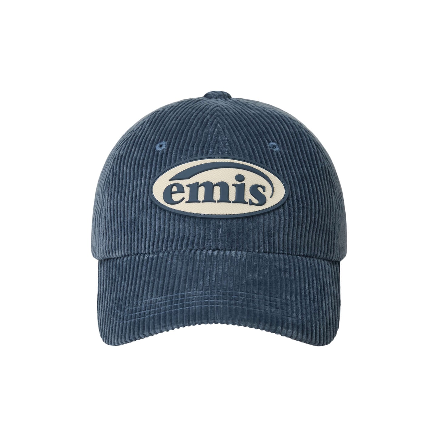 RUBBER PATCH CORDUROY BALL CAP-ASH BLUE