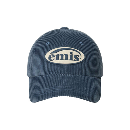 RUBBER PATCH CORDUROY BALL CAP-ASH BLUE