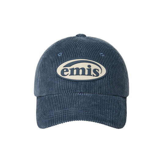 RUBBER PATCH CORDUROY BALL CAP-ASH BLUE