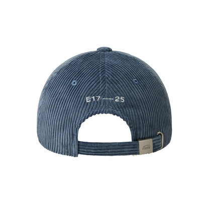 RUBBER PATCH CORDUROY BALL CAP-ASH BLUE