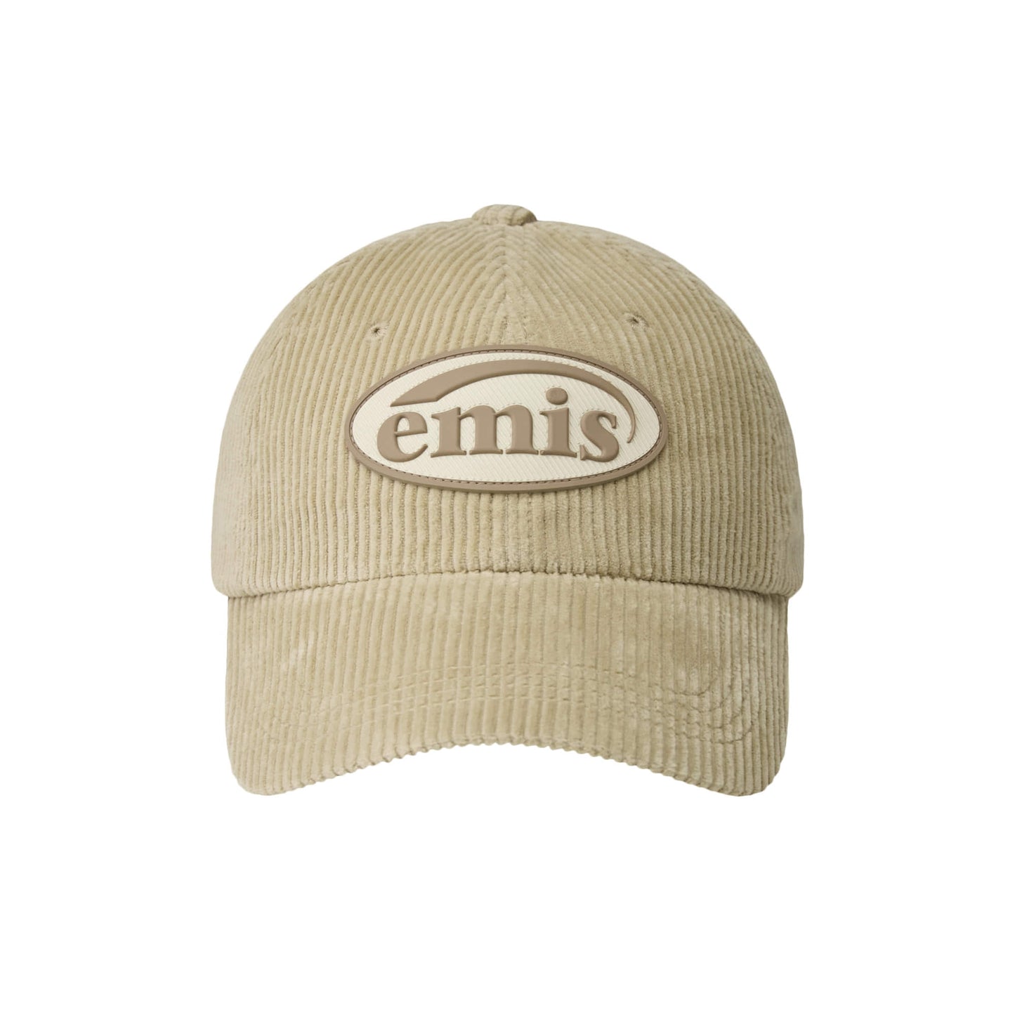 RUBBER PATCH CORDUROY BALL CAP-BEIGE