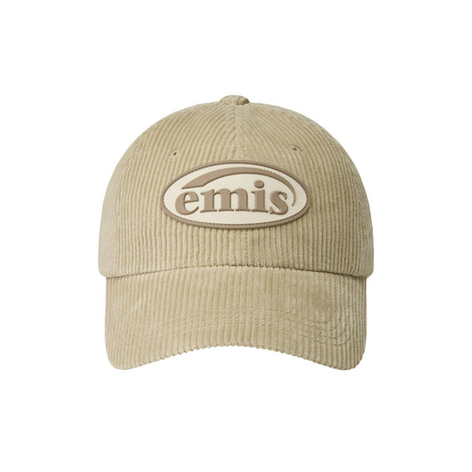 RUBBER PATCH CORDUROY BALL CAP-BEIGE