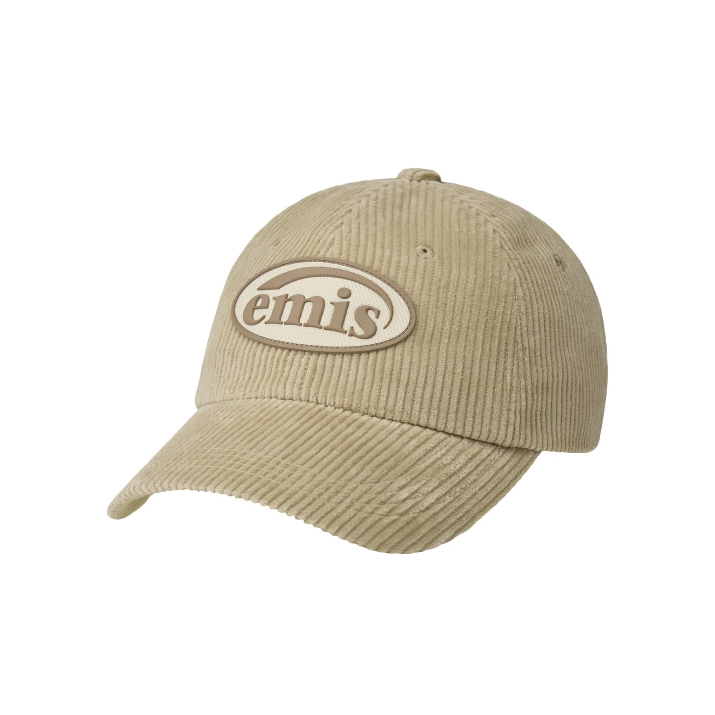 RUBBER PATCH CORDUROY BALL CAP-BEIGE