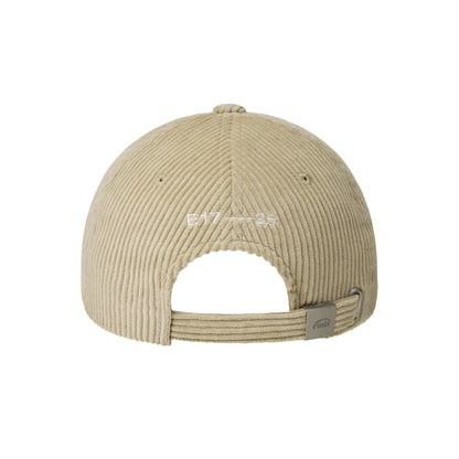 RUBBER PATCH CORDUROY BALL CAP-BEIGE