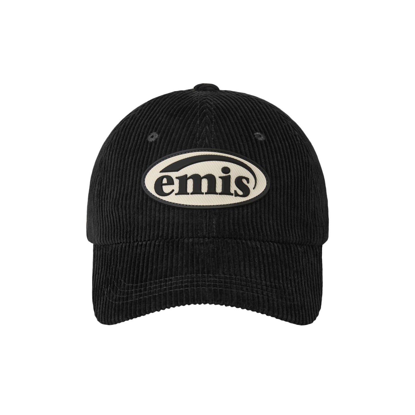 RUBBER PATCH CORDUROY BALL CAP-BLACK