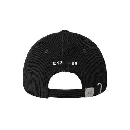 RUBBER PATCH CORDUROY BALL CAP-BLACK